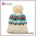 Chapeau de tricotage de fil coloré unisexe chapeau de laine de boule de curling (SNZZM015)